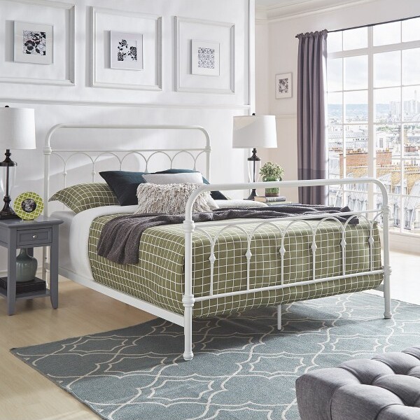 Inspire Q CaledoniaCastedKnotMetalFullBed-AntiqueWhite-iNSPIREQ