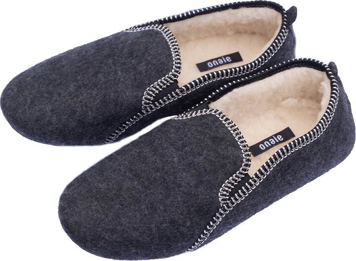 ONAIE Men's Grey Felt Slippers ShopStyle