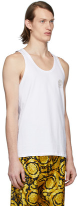 Versace Underwear White Logo Tank Top