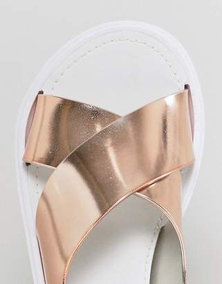 ASOS DESIGN FREQUENT Wide Fit Jelly Flat Sandals