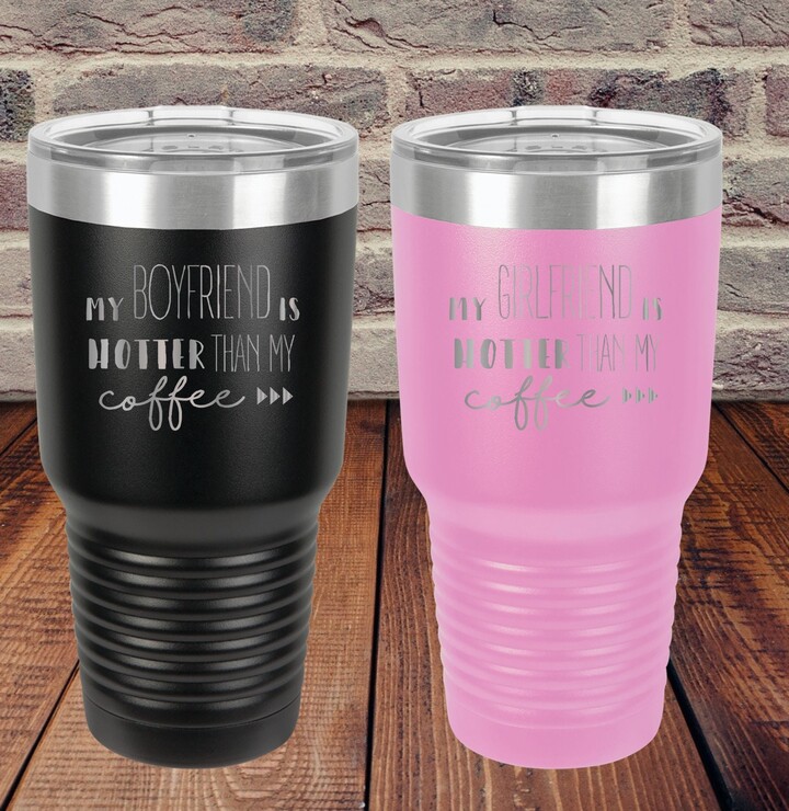 Etsy Hotter Than My Coffee Couples 30 Oz Mugs - Personalized Valentine's Day Gift Travel Mug With Lid Boyfriend Girlfriend