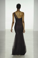 Thumbnail for your product : Amsale One-Shoulder Tulle Mermaid Gown