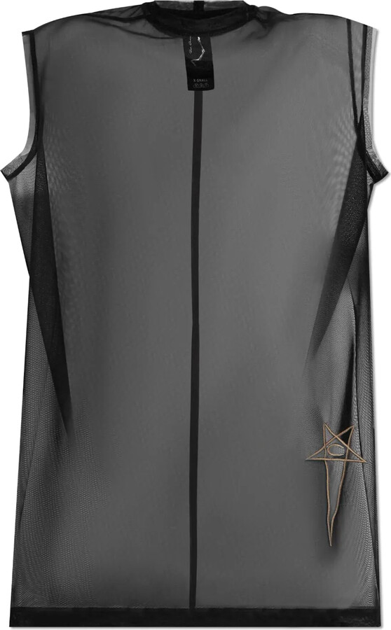 RICK OWENS X CHAMPION Logo-Embroidered Mesh Top