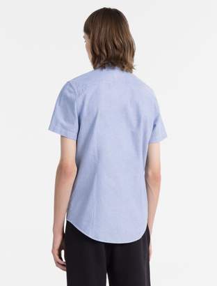 Calvin Klein slim fit oxford cotton short sleeve shirt