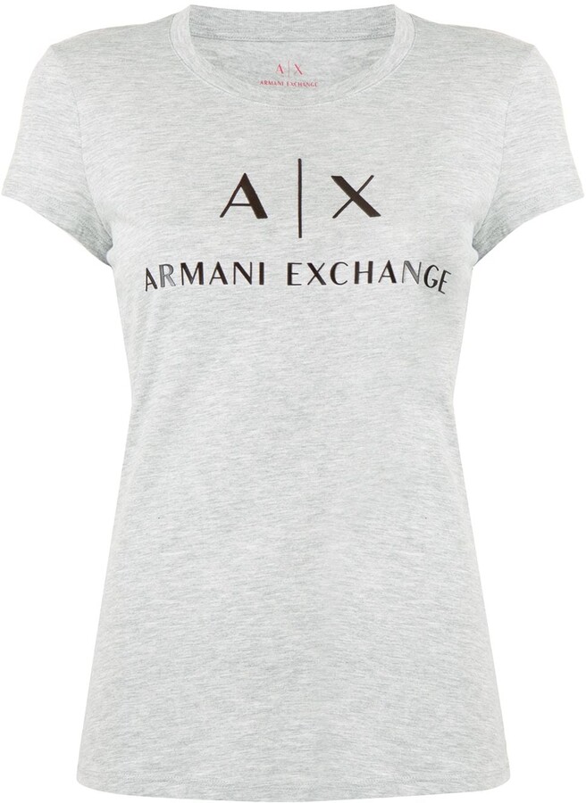 Armani Exchange logo print T-shirt - ShopStyle