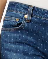 Thumbnail for your product : MICHAEL Michael Kors Dot-Print Indigo Wash Skinny Jeans