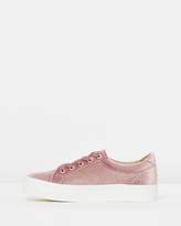 Thumbnail for your product : Missguided Velvet Platform Trainers