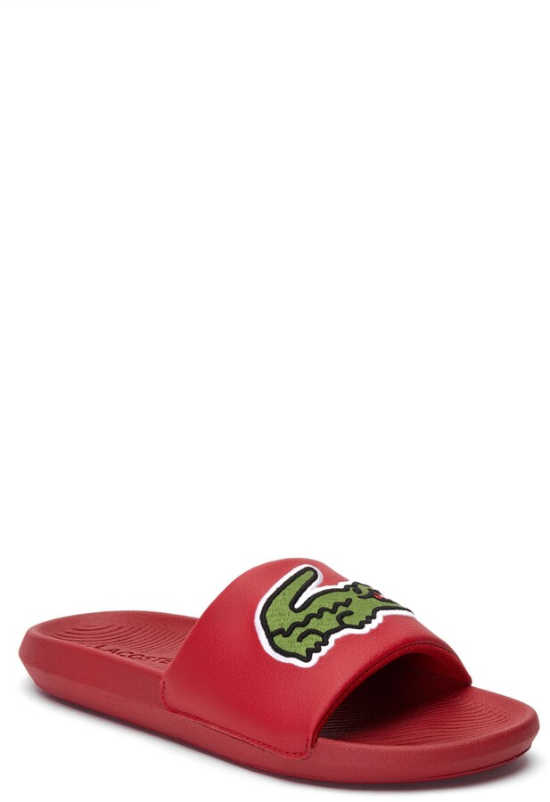 lacoste red slides