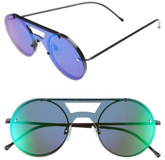 Spitfire Women's Algorithm Frameless Sunglasses - Black/ Green Mirror