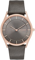 Thumbnail for your product : Skagen Women's Holst Slim Genuine Leather Strap Watch