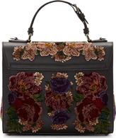 Thumbnail for your product : Dolce & Gabbana Black Floral Velvet Monica Shoulder Bag