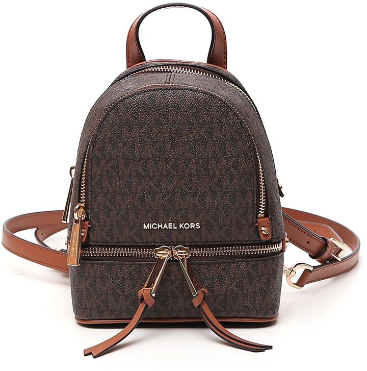 rhea mini logo backpack brown