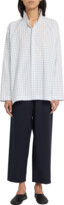 Thumbnail for your product : eskandar Wide Longer Back Double Stand Collar Shirt Mid Plus
