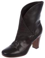 Thumbnail for your product : Celine Leather Round-Toe Ankle Boots