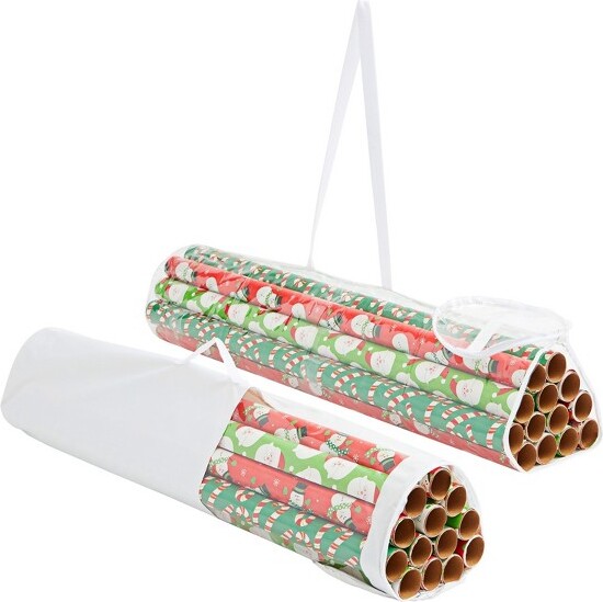 Hastings Home Set Of 2 Wrapping Paper Storage Bags - Holds Up To 25 Rolls  Of Gift Wrap : Target