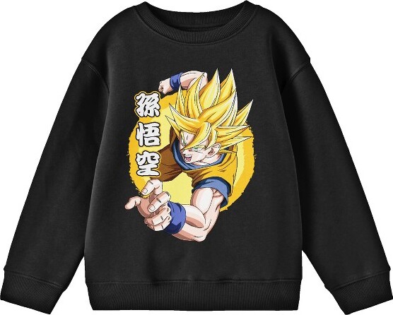 Dragon Ball Z DragonBallZSonGokuCrewNeckLongSleeveYouthBlackSweatshirt-XL