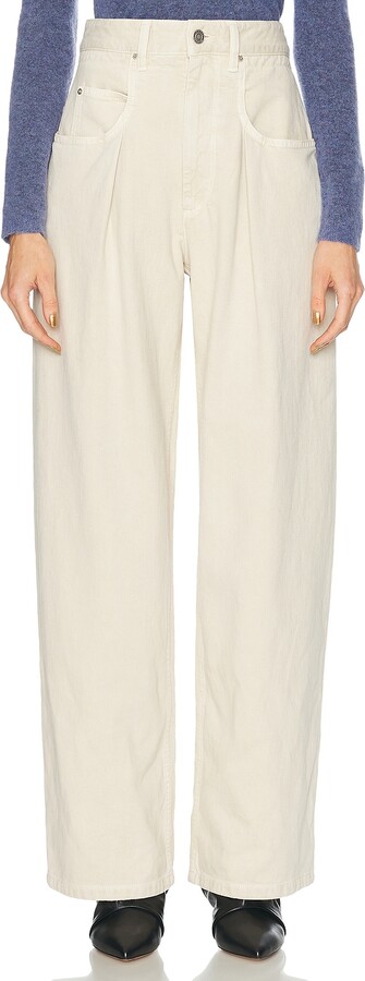 Etoile Isabel Marant Rachelle Wide Leg Jeans in Cream