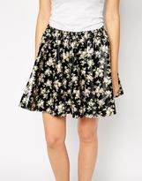 Thumbnail for your product : Dahlia Leather Look Skirt In Floral Print