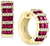 Thumbnail for your product : Effy Amorandeacute; by EFFYandreg; Certified Ruby (1-9/10 ct. t.w.) and Diamond (1/5 ct. t.w.) Hoop Earrings in 14k Gold