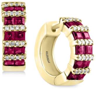 Effy Amorandeacute; by EFFYandreg; Certified Ruby (1-9/10 ct. t.w.) and Diamond (1/5 ct. t.w.) Hoop Earrings in 14k Gold