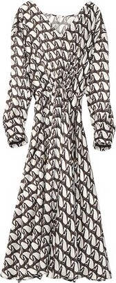 Áeron Lee midlength silk dress with adjustable waist