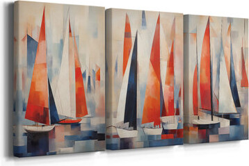 Red Barrel Studio NAUTICAL Series CDXXXIII -Custom Wrapped Gallery Canvas - 3 Pieces