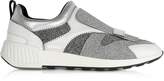 Thumbnail for your product : Sergio Rossi Combo Lurex and White Leather Sneakers