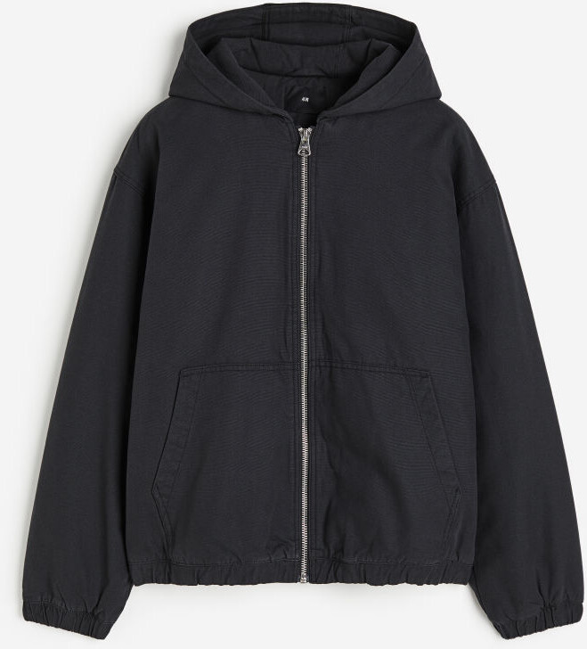 Loose Fit Hooded canvas jacket