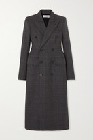 Thumbnail for your product : Balenciaga Double-breasted Prince Of Wales Checked Wool Coat - Gray