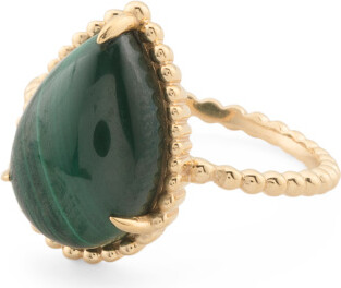 TJMAXX 14Kt Gold Plated Malachite Ring