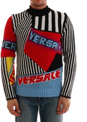 Versace Intarsia Logo Sweater - ShopStyle