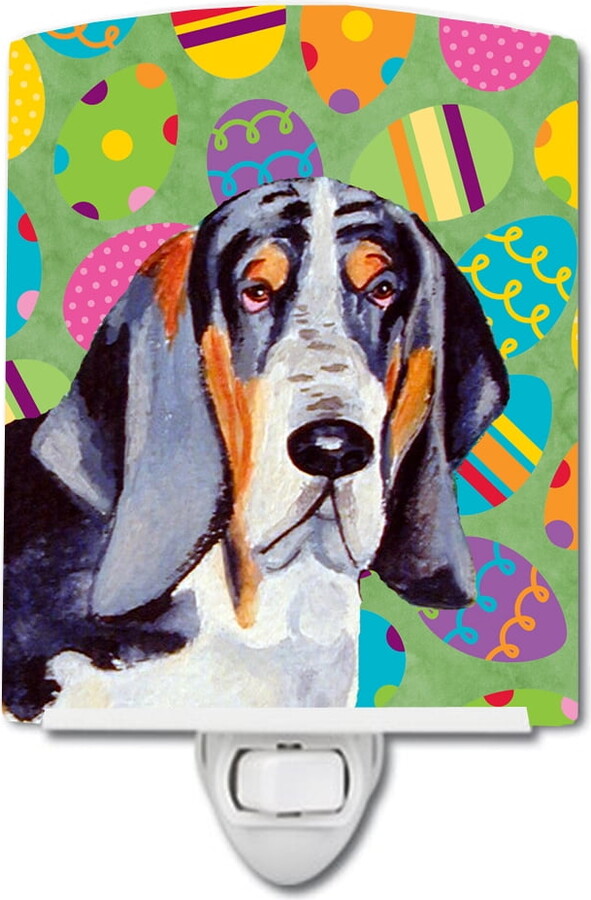 Caroline's Treasures Basset Hound Easter Eggtravaganza Ceramic Night Light