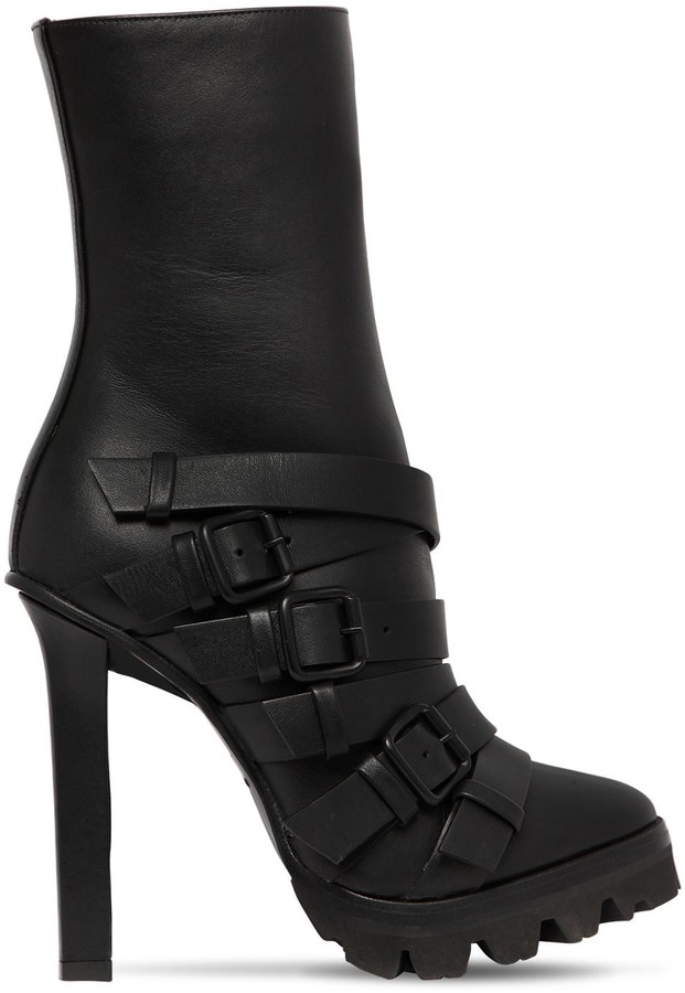 DSQUARED2 120mm Buckled Leather Ankle Boots - ShopStyle