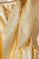 Thumbnail for your product : Zimmermann Ladybeetle ruffled metallic textured-leather midi wrap skirt