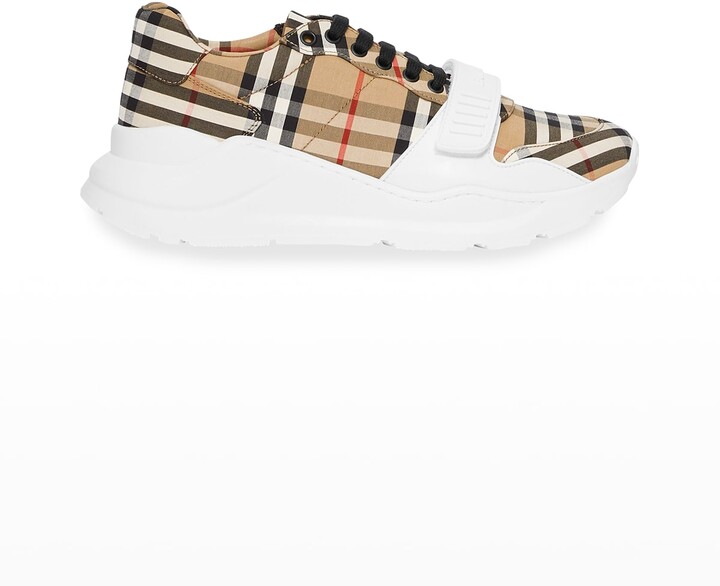Burberry Men's Chunky Vintage Check Sneakers with Grip Strap - ShopStyle
