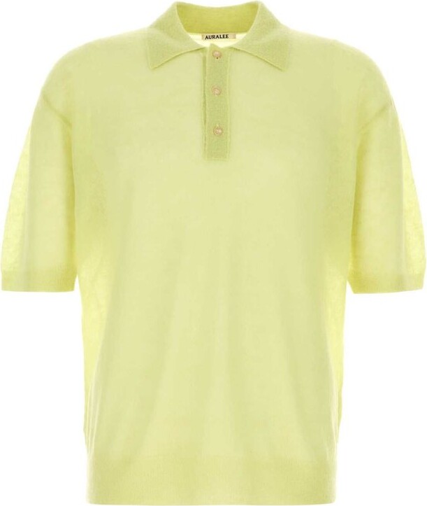 AURALEE Sheer Knit Polo Shirt