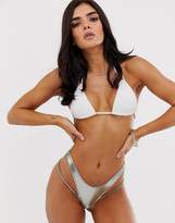 Thumbnail for your product : Minimale Animale side string thong bikini bottoms silver
