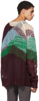 Jil Sander Multicolor Oversized Mohair Crewneck Sweater
