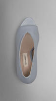 Thumbnail for your product : Burberry Deerskin Peep-toe Pumps