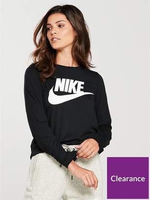 Nike Sportswear Essential Long Sleeve HBR Top - Black