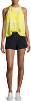 Thumbnail for your product : A.L.C. Kyle Lace-Up High-Waist Shorts, Navy