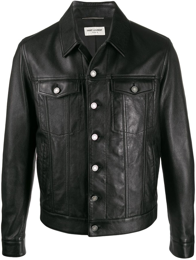 Saint Laurent Men Leather Jacket | Shop the world's largest 