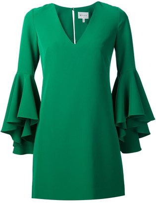 Milly ruffle sleeves dress - women - Polyester/Spandex/Elastane - 6