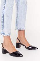Thumbnail for your product : Nasty Gal Womens Faux Croc Low Block Heel Slingback - black - 5