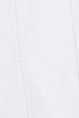 Lisa Marie Fernandez Cropped Pointelle-trimmed Linen Top - White
