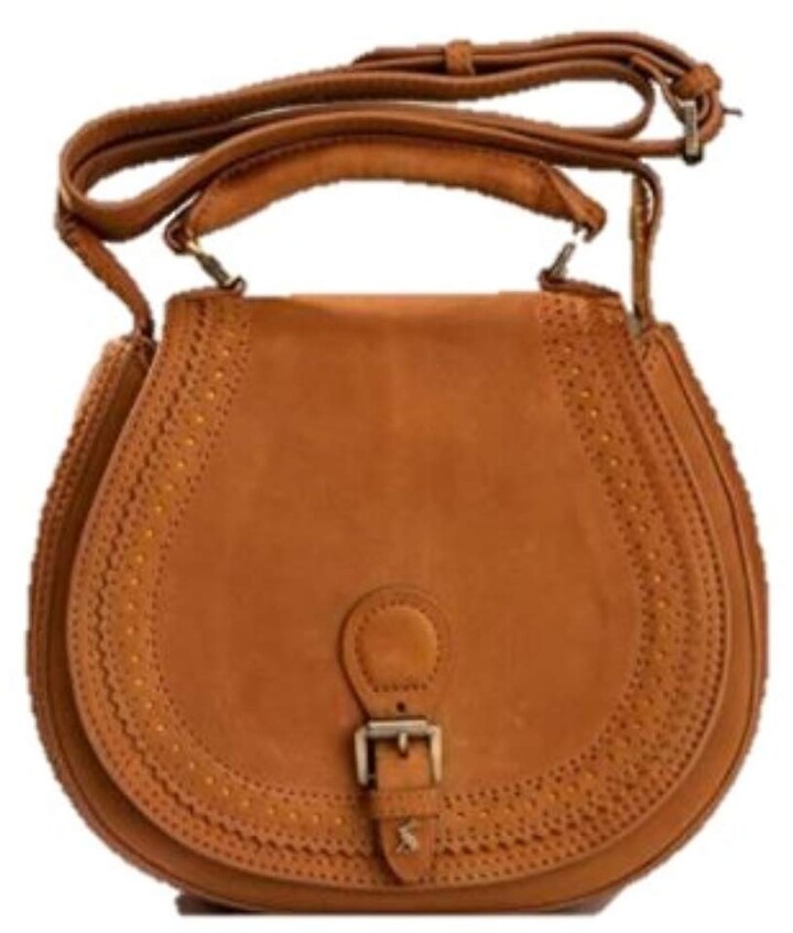joules brown molton suede tote bolsa