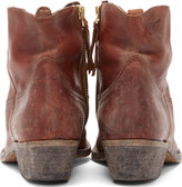 Thumbnail for your product : Golden Goose Brick Red Distressed Leather Young Boots