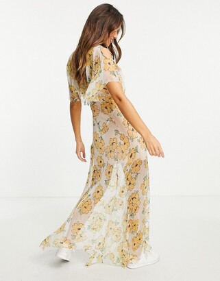 RVCA X Camille Rowe Lolo maxi dress in multi floral print