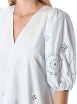 Thumbnail for your product : Ganni Broderie Anglaise V-neck Mini Dress