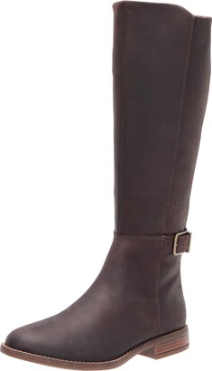 clarks ladies long brown boots